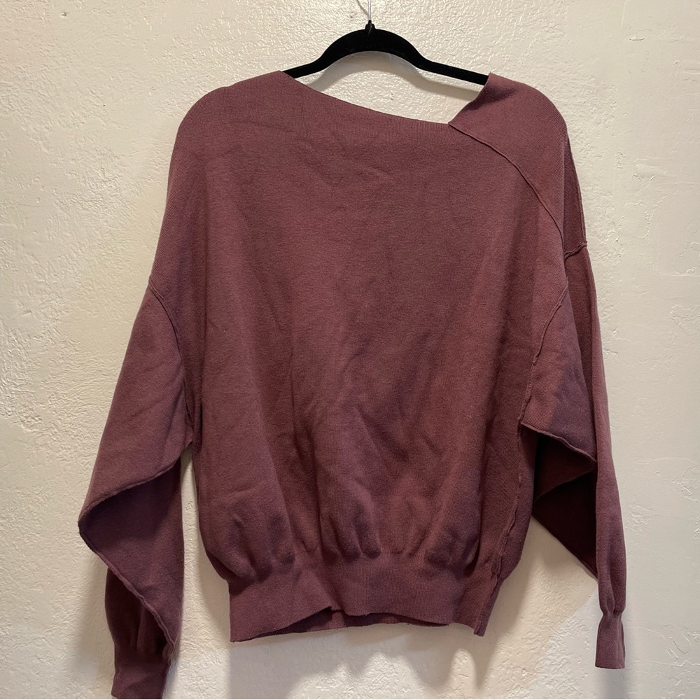 FREE PEOPLE Asymmetrical Neck Dolman Long Sleeve Sweater - Picture 5 of 7